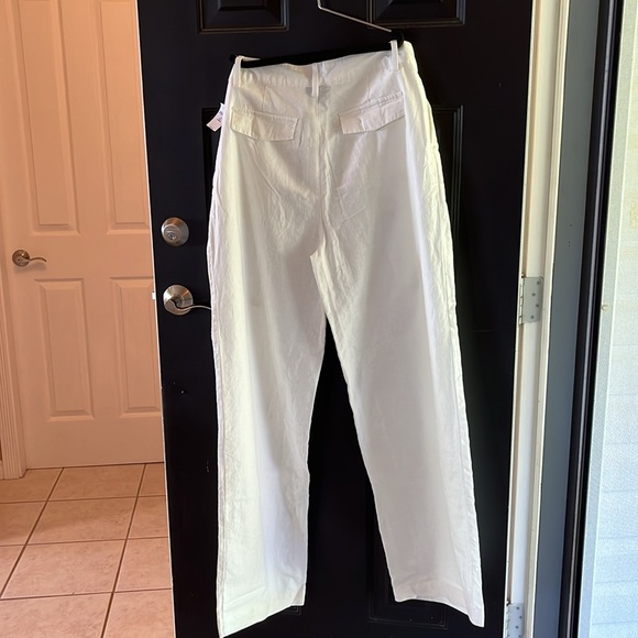 NWT Gap white linen blend trousers size 10 tall - Picture 2 of 7